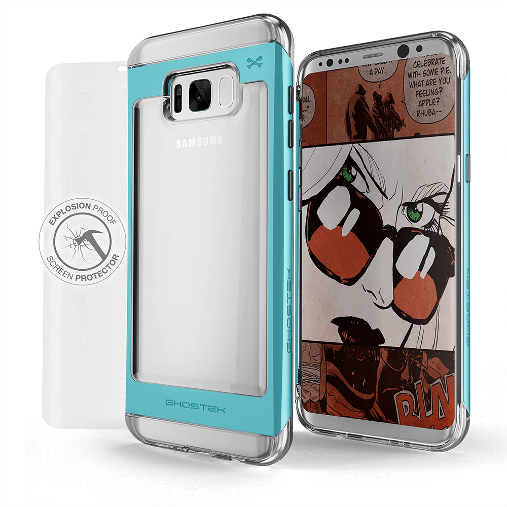 Galaxy S8 Plus Case, Ghostek® 2.0 Teal Series w/ Explosion-Proof Screen Protector | Aluminum Frame