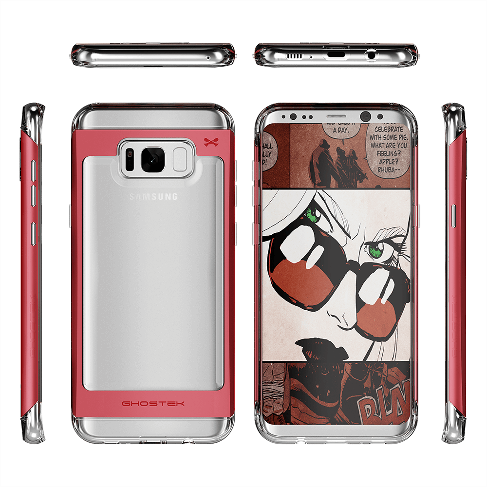 Galaxy S8 Plus Case, Ghostek® 2.0 Red Series w/ Explosion-Proof Screen Protector | Aluminum Frame