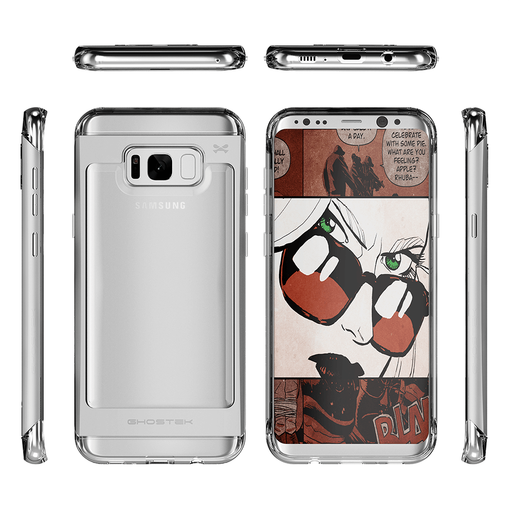 Galaxy S8 Plus Case, Ghostek® 2.0 Silver Series w/ Explosion-Proof Screen Protector | Aluminum Frame