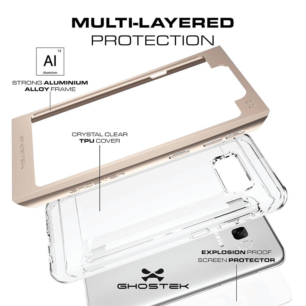 Galaxy S8 Plus Case, Ghostek® Cloak 2.0 Black w/ ExplosionProof Screen Protector | Aluminum Frame