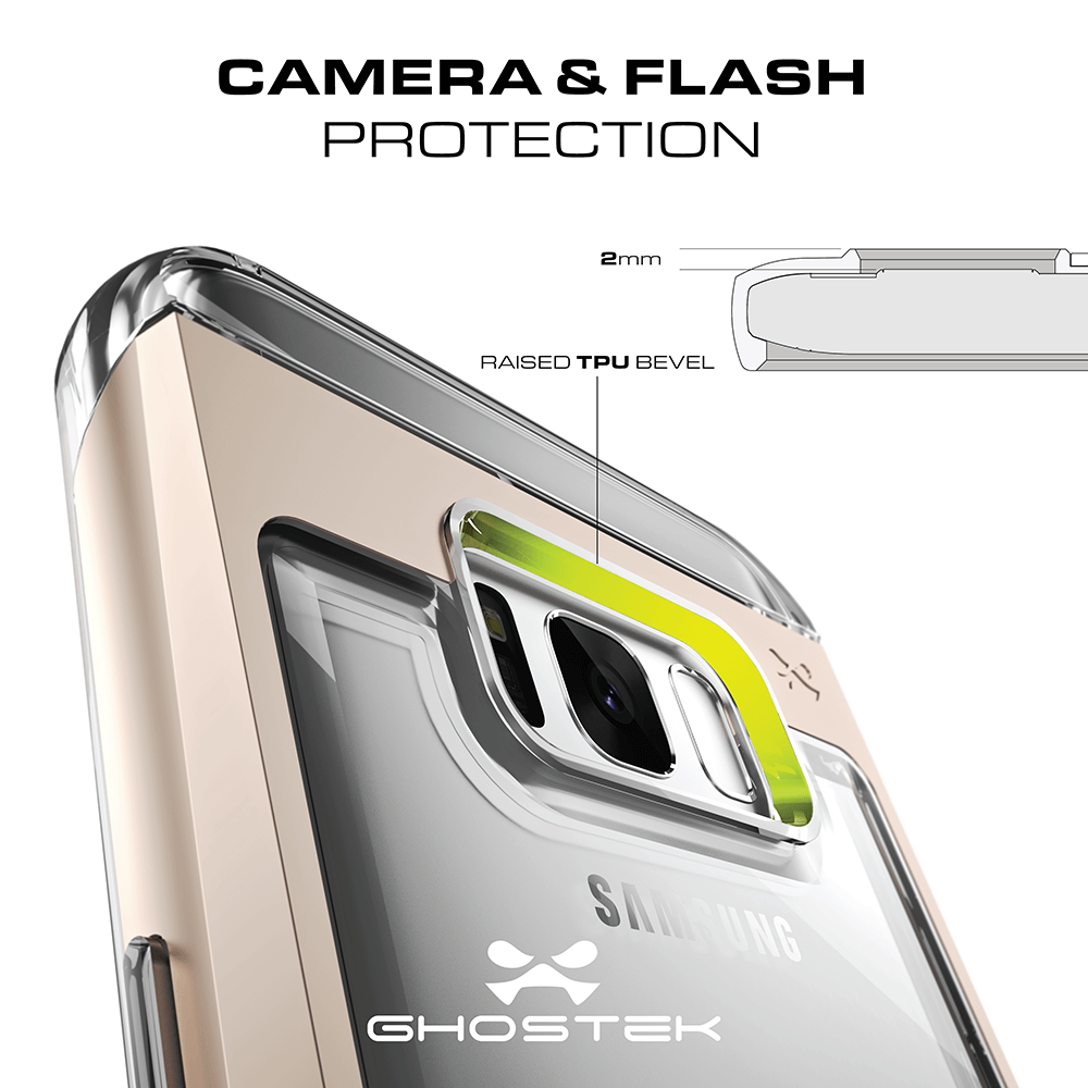 Galaxy S8 Plus Case, Ghostek® 2.0 Silver Series w/ Explosion-Proof Screen Protector | Aluminum Frame