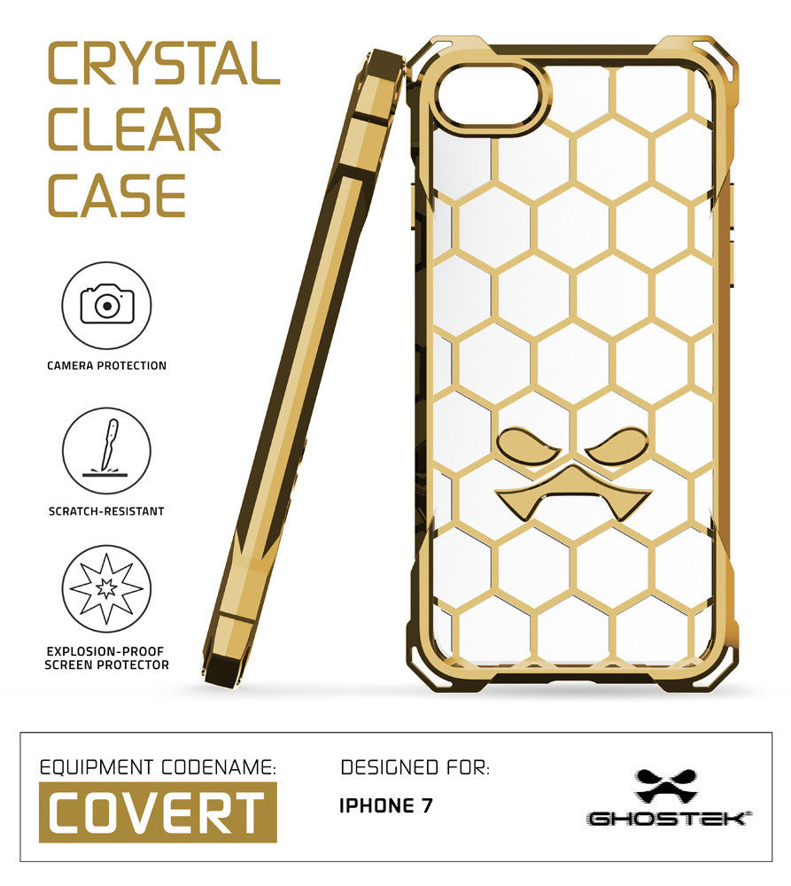 GHOSTEK - Covert Series Premium Impact Case for Apple iPhone 7+ Plus | Gold