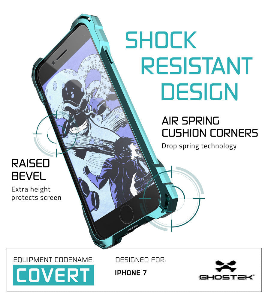 GHOSTEK - Covert Series Premium Impact Case for Apple iPhone 7+ Plus | Teal