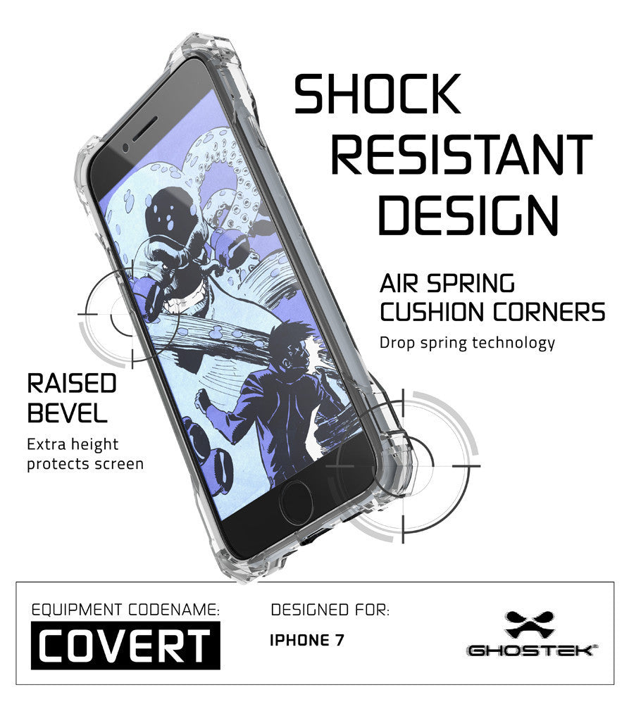 GHOSTEK - Covert Series Premium Impact Case for Apple iPhone 7+ Plus | Clear