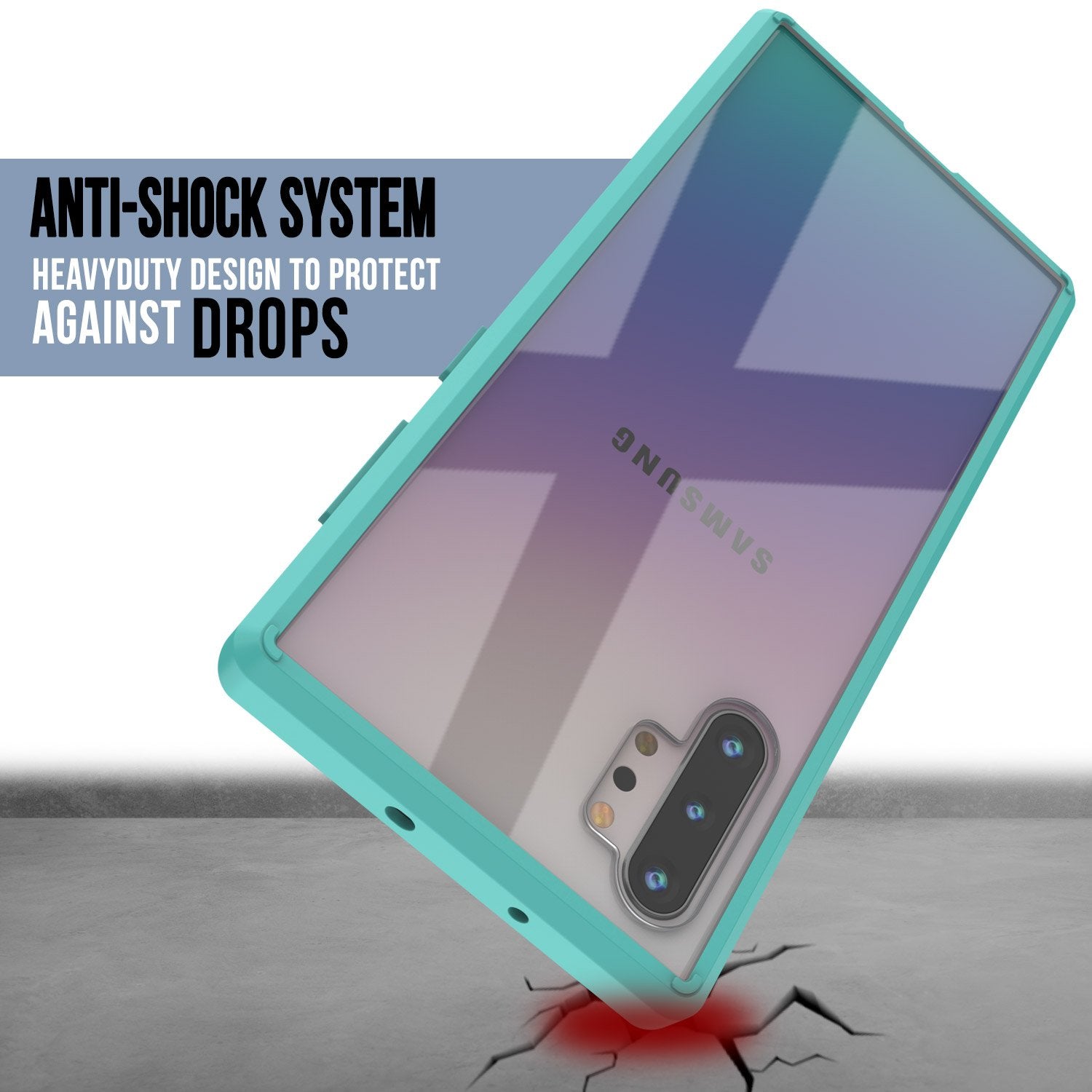 Galaxy Note 10+ Plus Punkcase Lucid-2.0 Series Slim Fit Armor Teal Case Cover