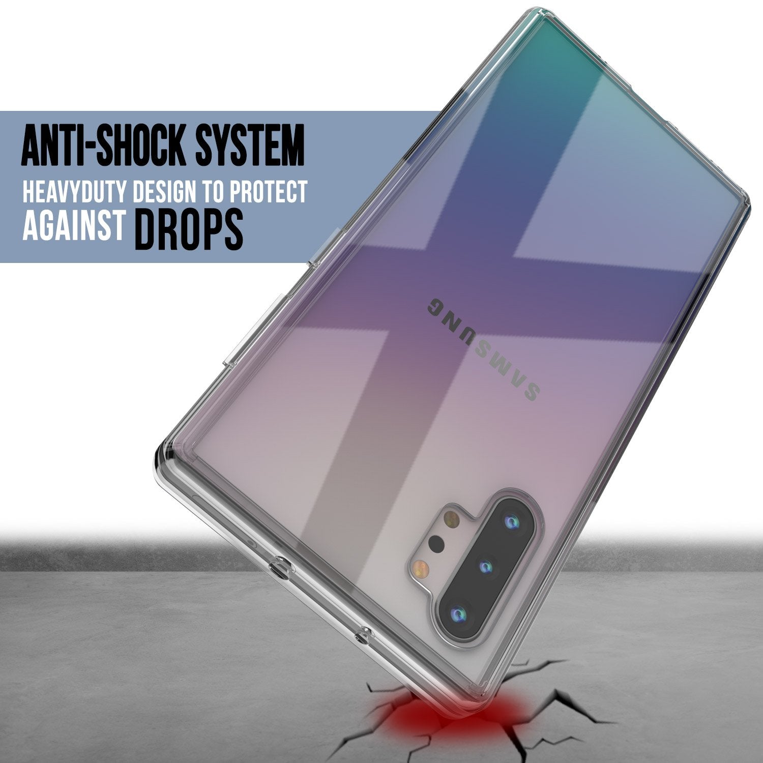 Galaxy Note 10+ Plus Punkcase Lucid-2.0 Series Slim Fit Armor Clear Case Cover
