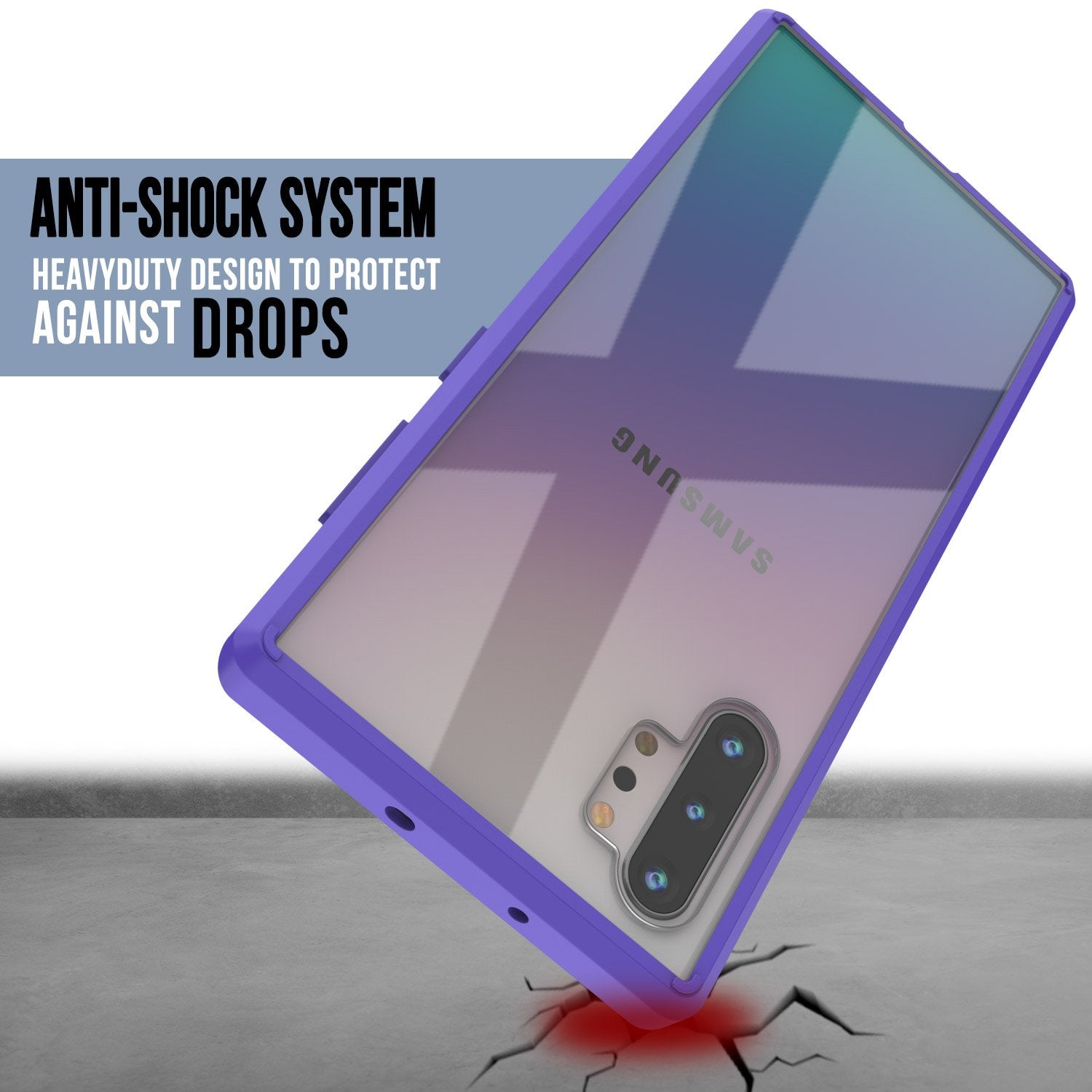 Galaxy Note 10+ Plus Punkcase Lucid-2.0 Series Slim Fit Armor Purple Case Cover