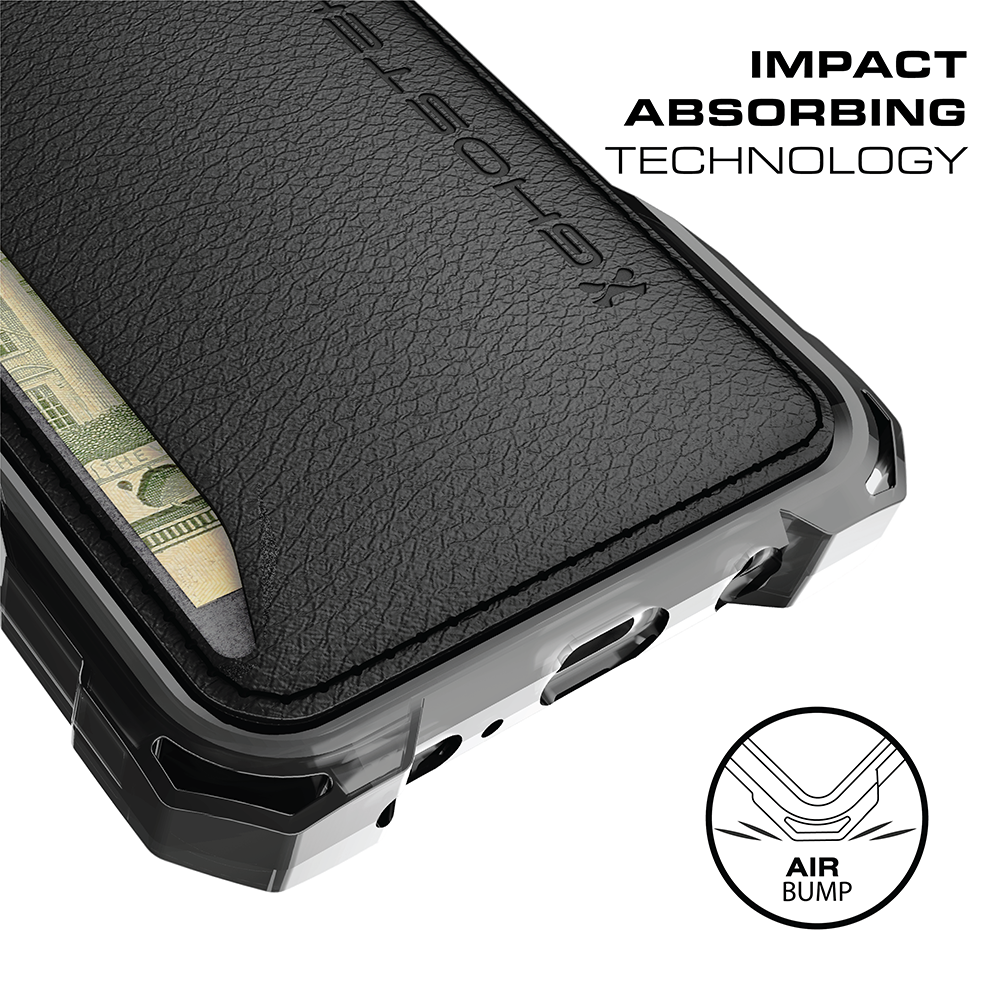 Galaxy S8+ Plus Wallet Case, Ghostek Exec Gold Series | Slim Armor Hybrid Impact Bumper | TPU PU Leather Credit Card Slot Holder Sleeve Cover