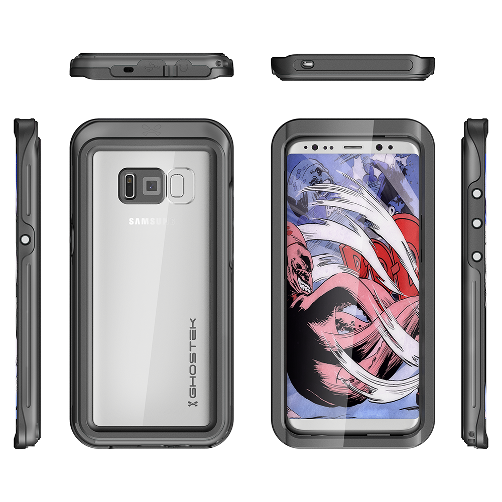 Galaxy S8 Waterproof Case, Ghostek Atomic 3 Black Series | Underwater| Adventure Ready | Ultra Fit | Swimming