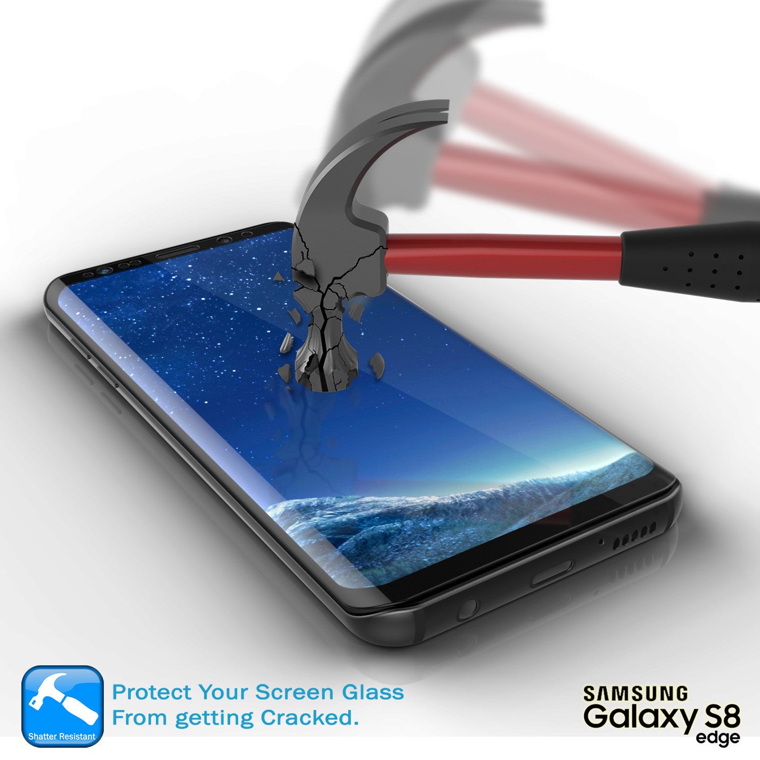 Galaxy S8 Black Punkcase Glass SHIELD Tempered Glass Screen Protector 0.33mm Thick 9H Glass