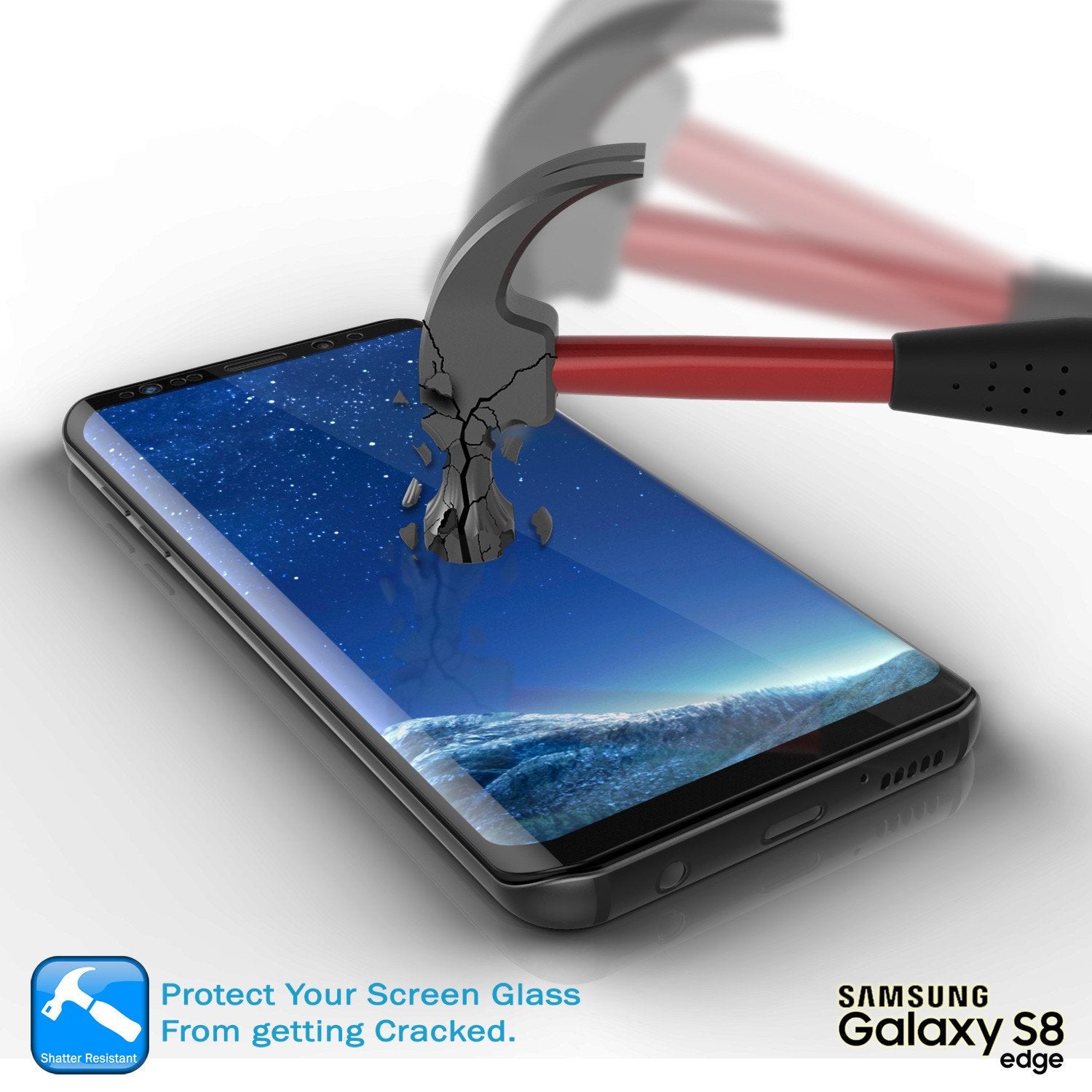 Galaxy S8+ Plus Black Punkcase Glass SHIELD Tempered Glass Screen Protector 0.33mm Thick 9H Glass