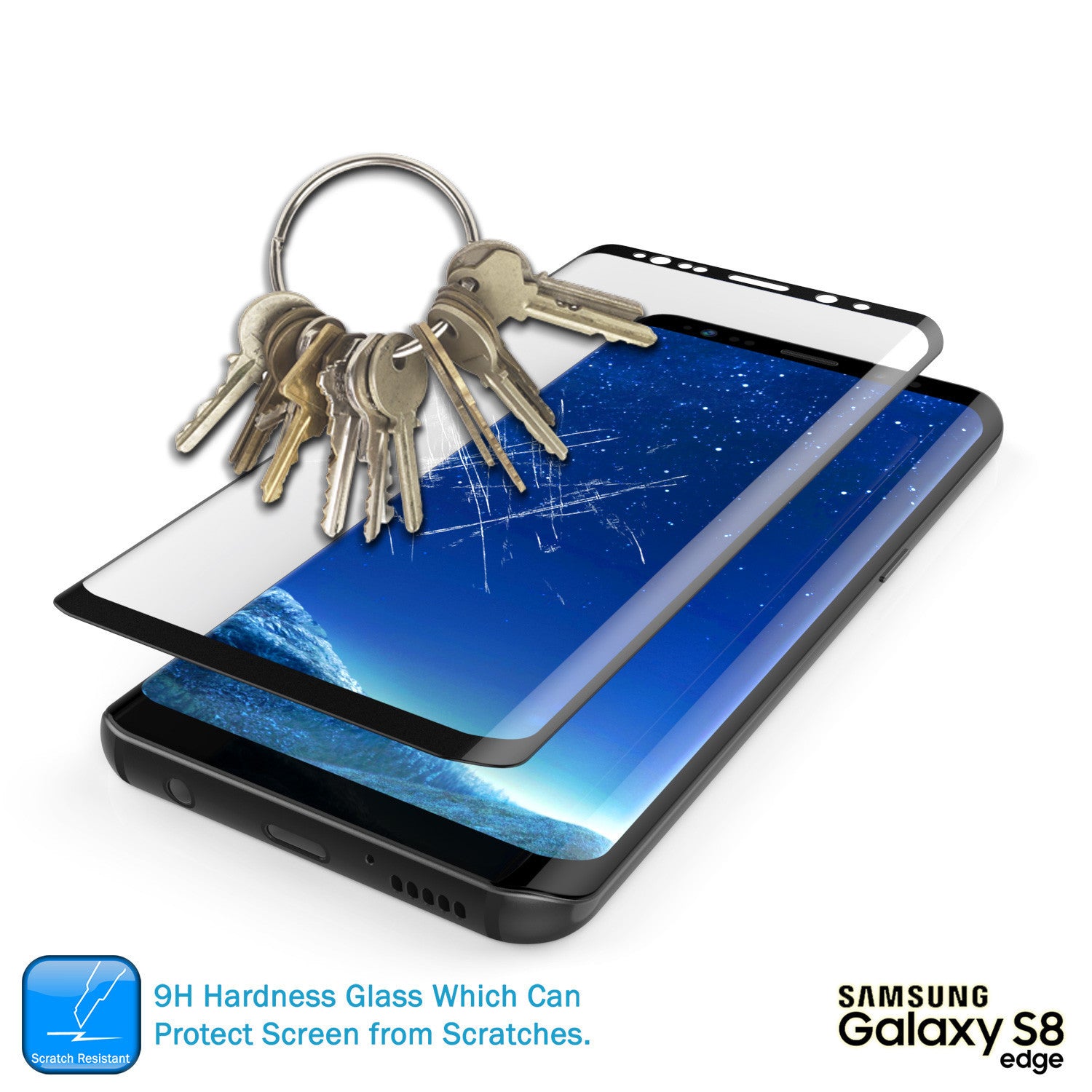 Galaxy S8 Black Punkcase Glass SHIELD Tempered Glass Screen Protector 0.33mm Thick 9H Glass