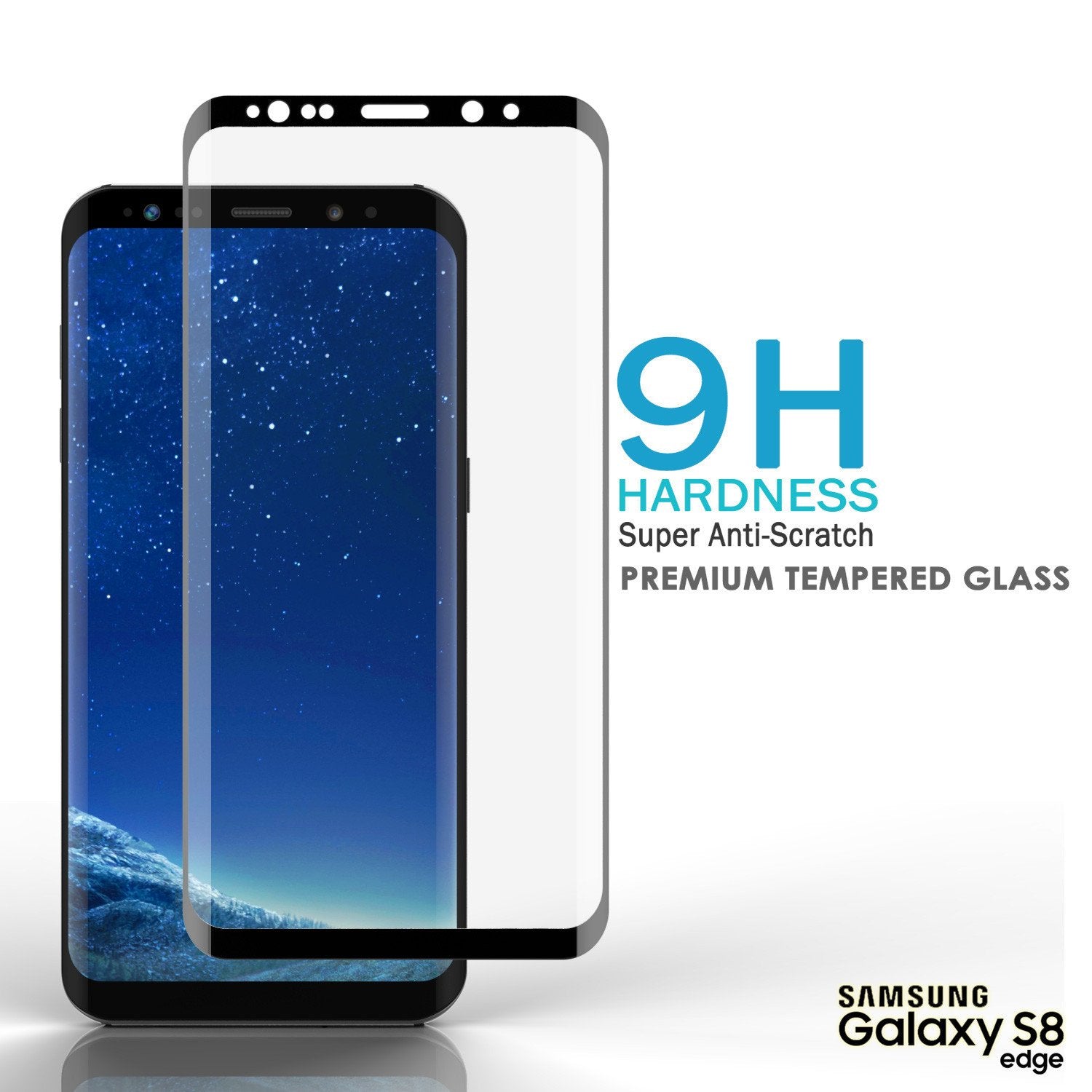 Galaxy S8+ Plus Black Punkcase Glass SHIELD Tempered Glass Screen Protector 0.33mm Thick 9H Glass