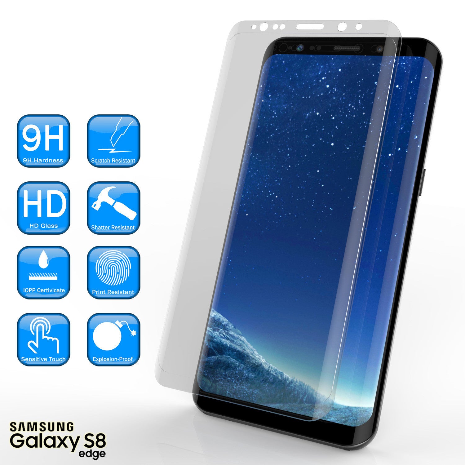 Galaxy S8 Clear Punkcase Glass SHIELD Tempered Glass Screen Protector 0.33mm Thick 9H Glass