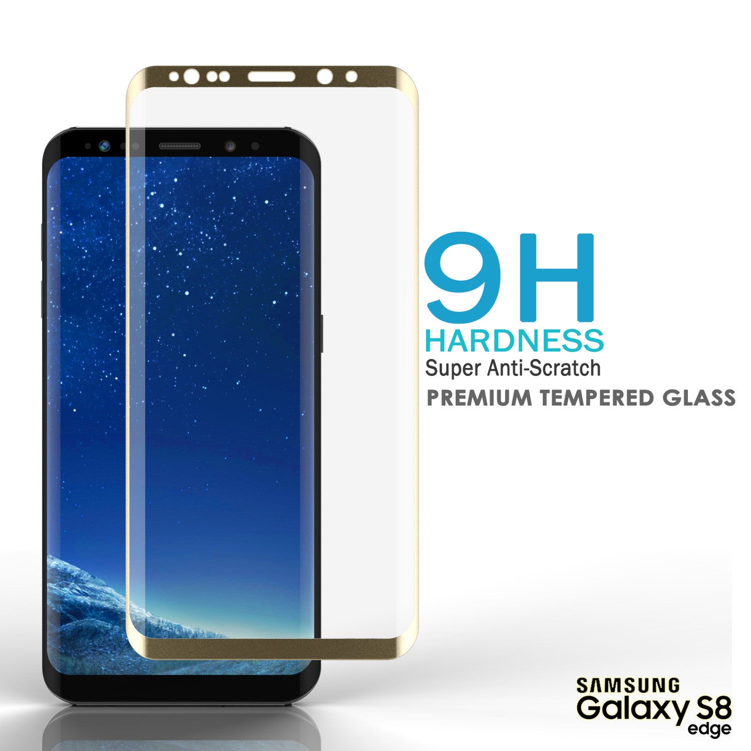 Galaxy S8+ Plus Gold Punkcase Glass SHIELD Tempered Glass Screen Protector 0.33mm Thick 9H Glass