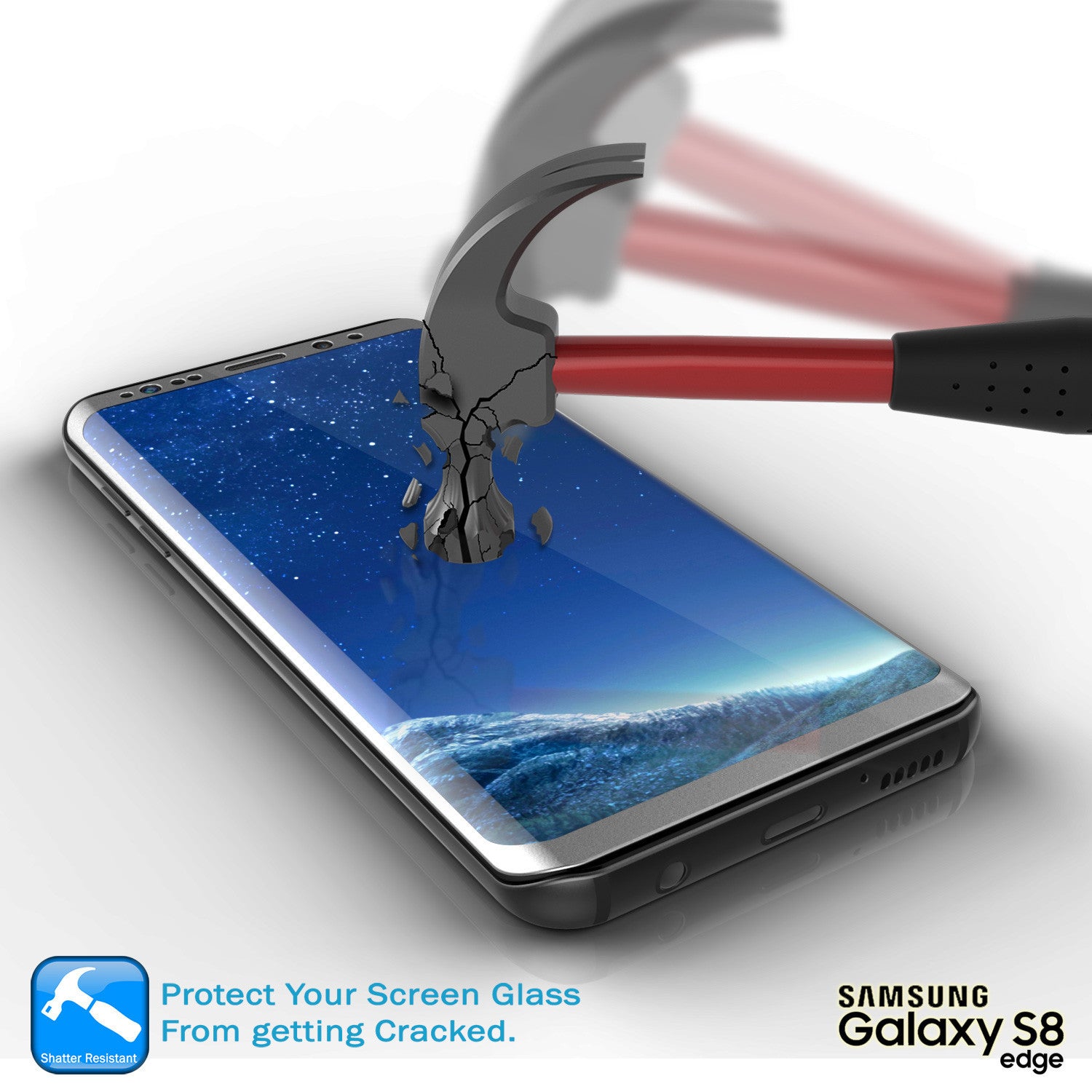 Galaxy S8+ Plus Silver Punkcase Glass SHIELD Tempered Glass Screen Protector 0.33mm Thick 9H Glass