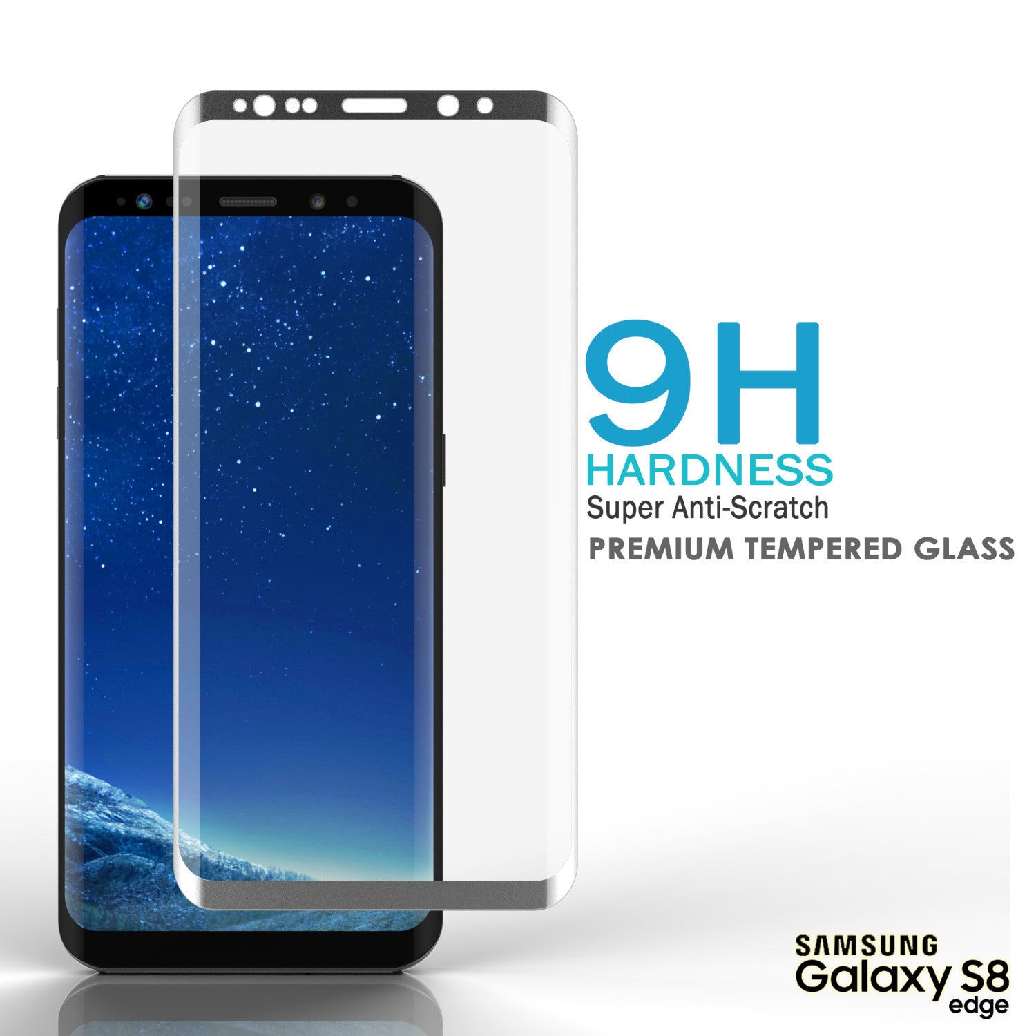 Galaxy S8+ Plus Silver Punkcase Glass SHIELD Tempered Glass Screen Protector 0.33mm Thick 9H Glass