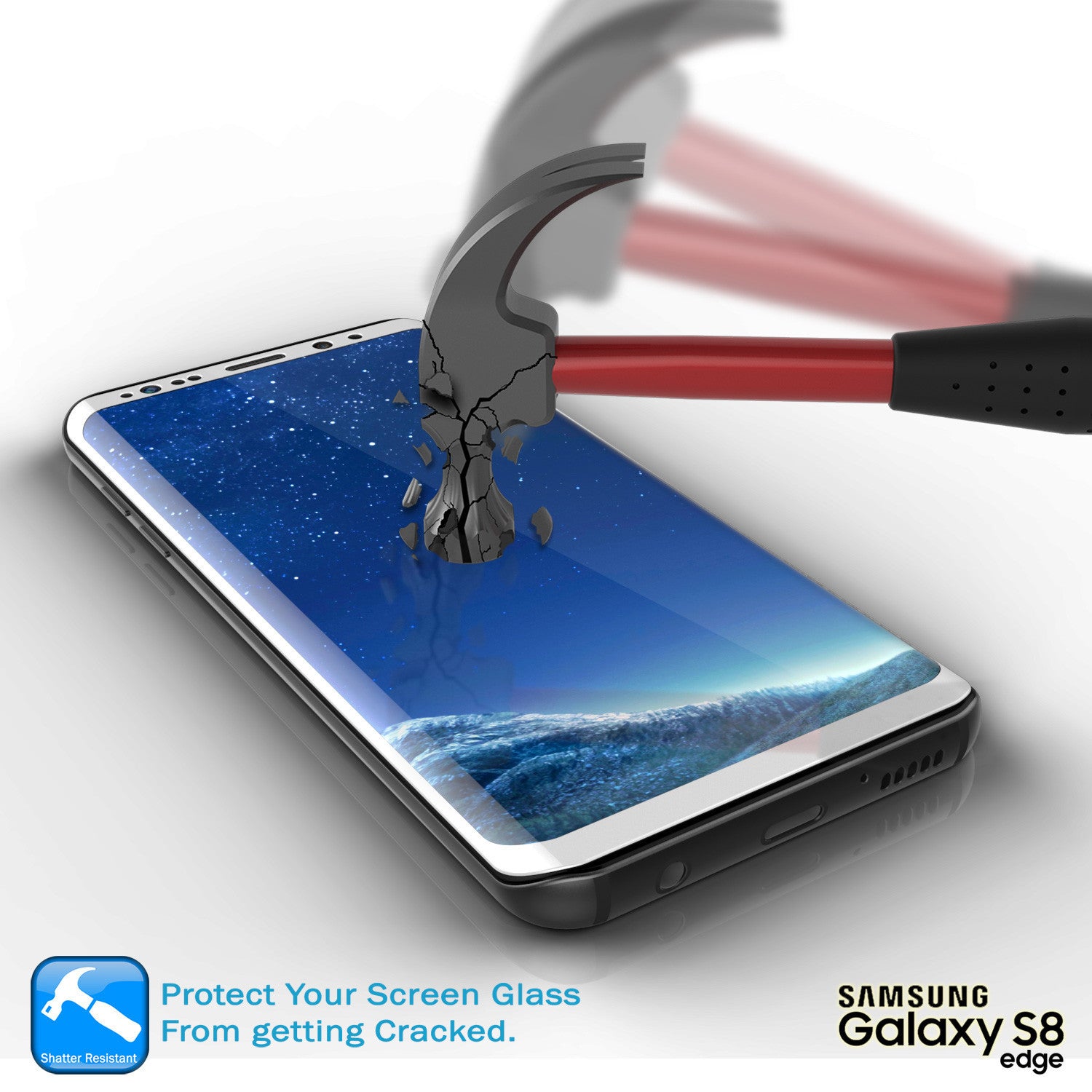 Galaxy S8+ Plus White Punkcase Glass SHIELD Tempered Glass Screen Protector 0.33mm Thick 9H Glass