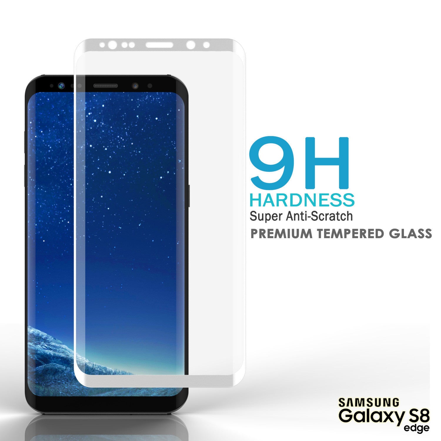 Galaxy S8+ Plus White Punkcase Glass SHIELD Tempered Glass Screen Protector 0.33mm Thick 9H Glass