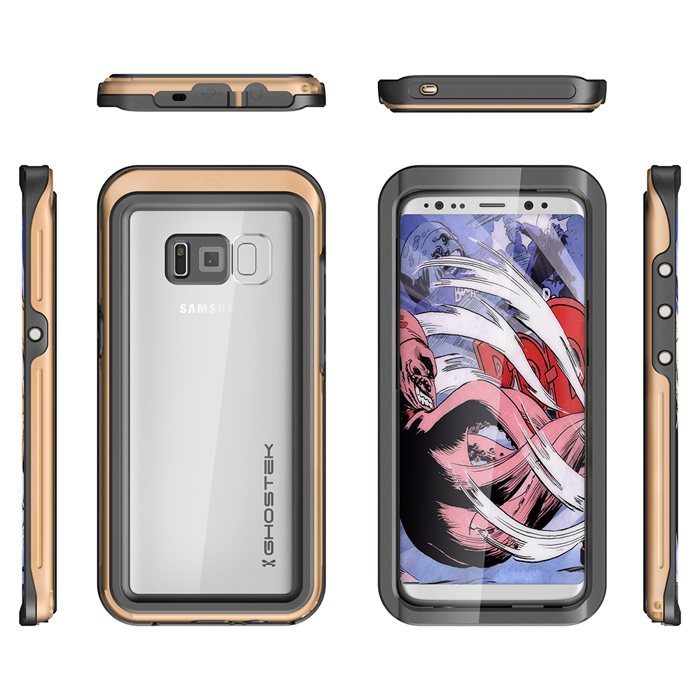 Galaxy S8 Waterproof Case, Ghostek Atomic 3 Gold Series | Underwater | Adventure Ready | Ultra Fit | Swimming