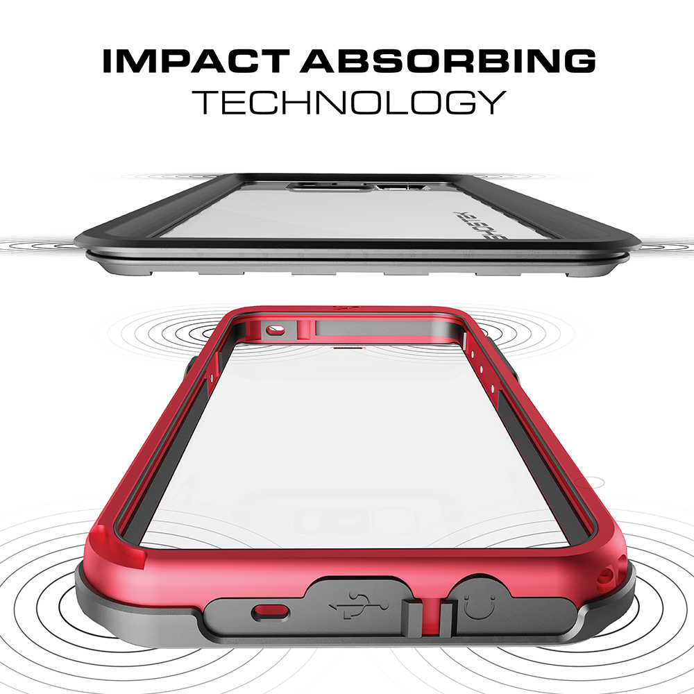 Galaxy S8 Waterproof Case, Ghostek Atomic 3 Red Series | Underwater | Adventure Ready | Ultra Fit | Swimming