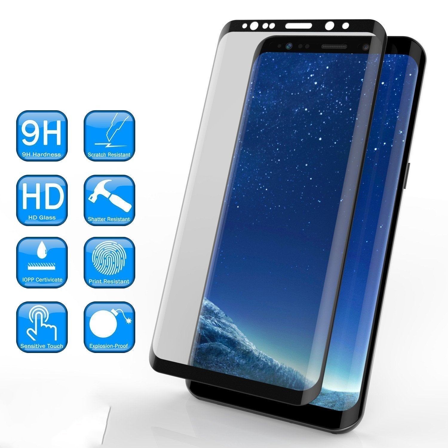 Galaxy S20+ Plus Black Punkcase Glass SHIELD Tempered Glass Screen Protector 0.33mm Thick 9H Glass