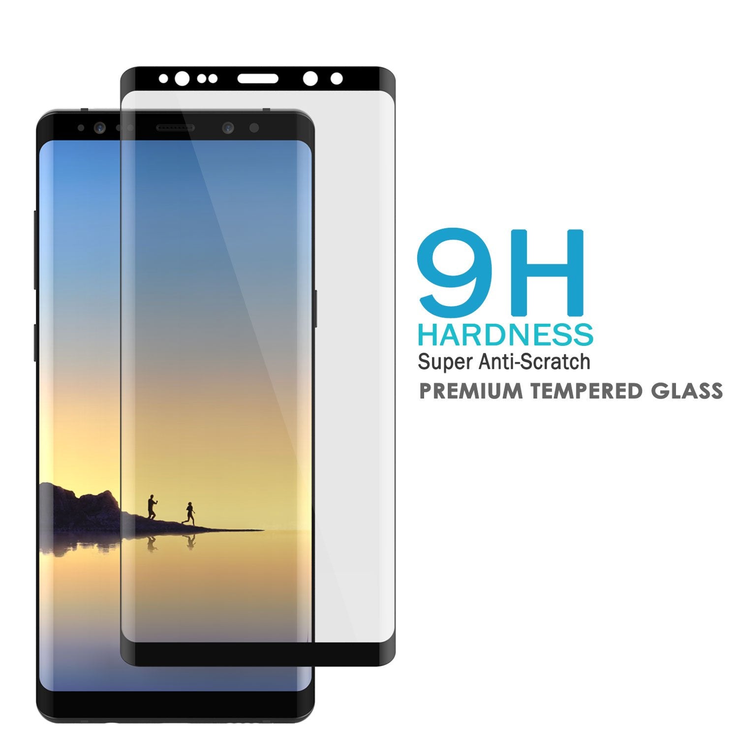 Galaxy Note 8 Black Punkcase Glass SHIELD Tempered Glass Screen Protector 0.33mm Thick 9H Glass