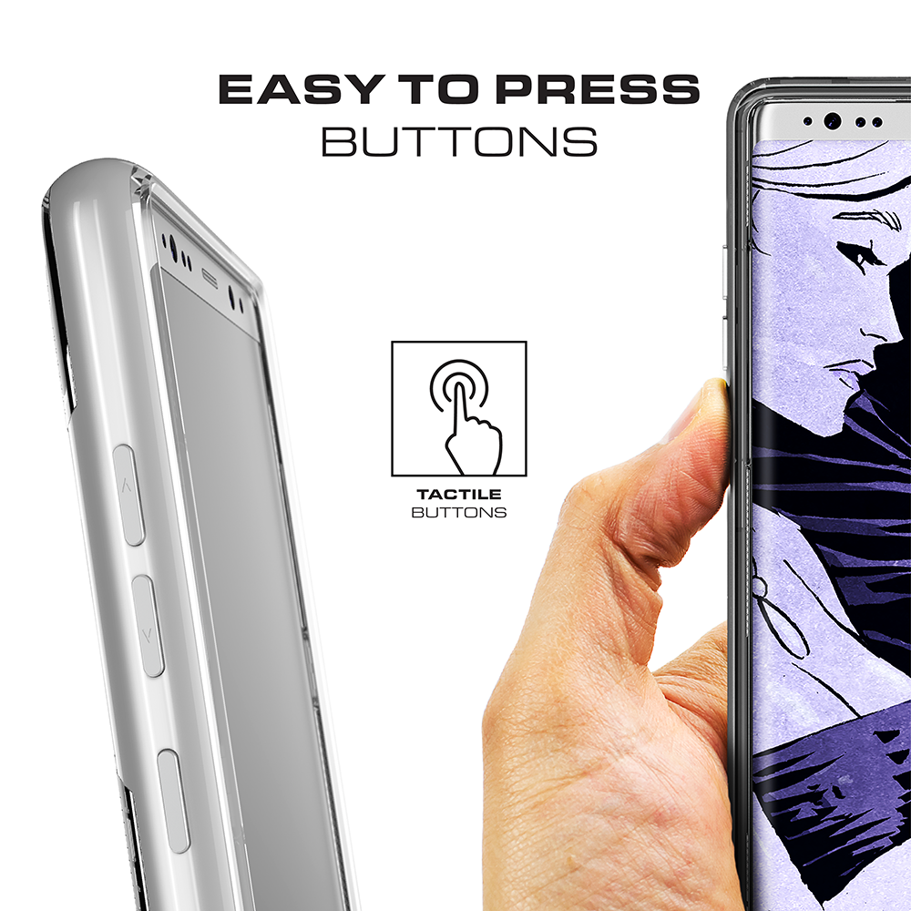 Galaxy Note 8 Case, Ghostek Cloak 3 Galaxy Note 8 Clear Transparent Bumper Case Note8 2017 | SILVER