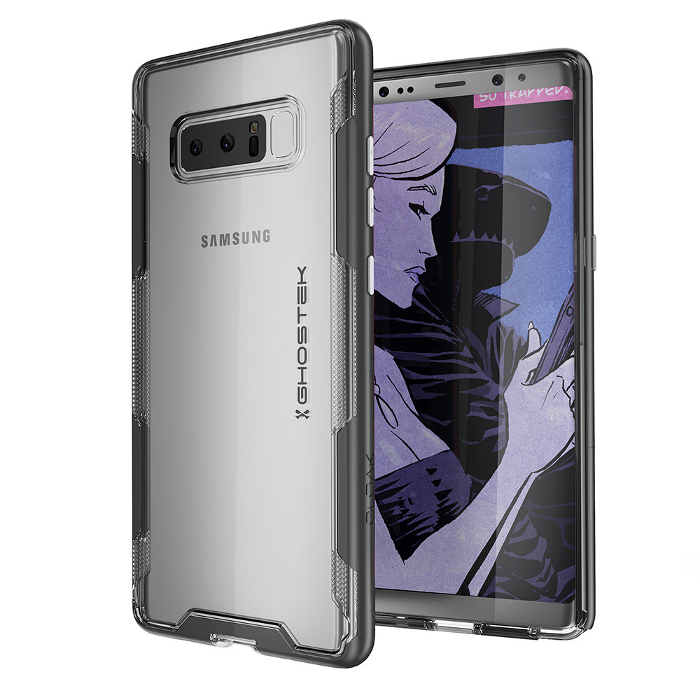 Galaxy Note 8 Case, Ghostek Cloak 3 Galaxy Note 8 Clear Transparent Bumper Case Note8 2017 | Black
