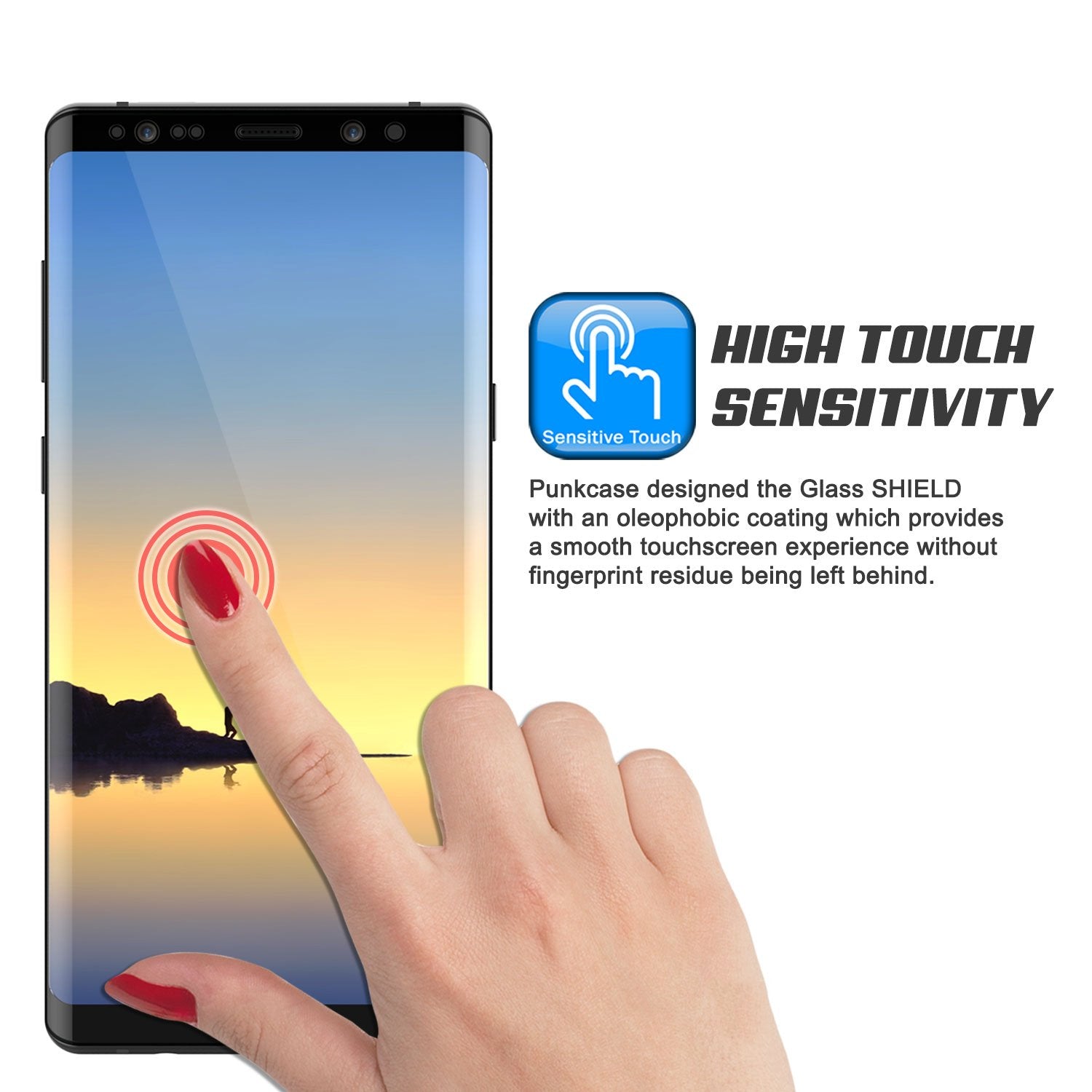 Galaxy Note 8 Clear Punkcase Glass SHIELD Tempered Glass Screen Protector 0.33mm Thick 9H Glass