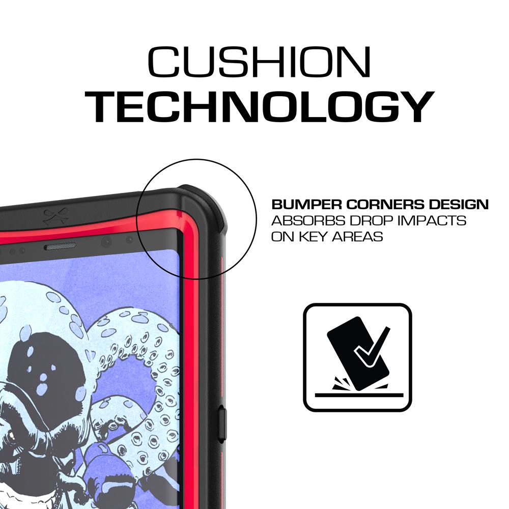 Galaxy Note 8, Ghostek Nautical Series for Galaxy Note 8 Rugged Waterproof Case | RED
