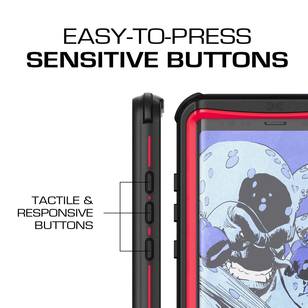 Galaxy Note 8, Ghostek Nautical Series for Galaxy Note 8 Rugged Waterproof Case | RED