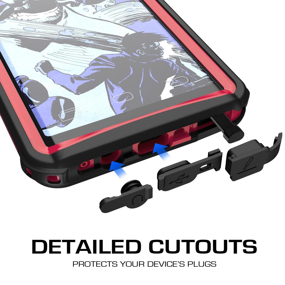 Galaxy Note 8, Ghostek Nautical Series for Galaxy Note 8 Rugged Waterproof Case | RED