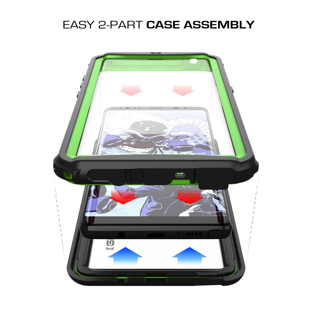 Galaxy Note 8, Ghostek Nautical Series Waterproof Case for Samsung Galaxy Note 8 Heavy Duty | Green
