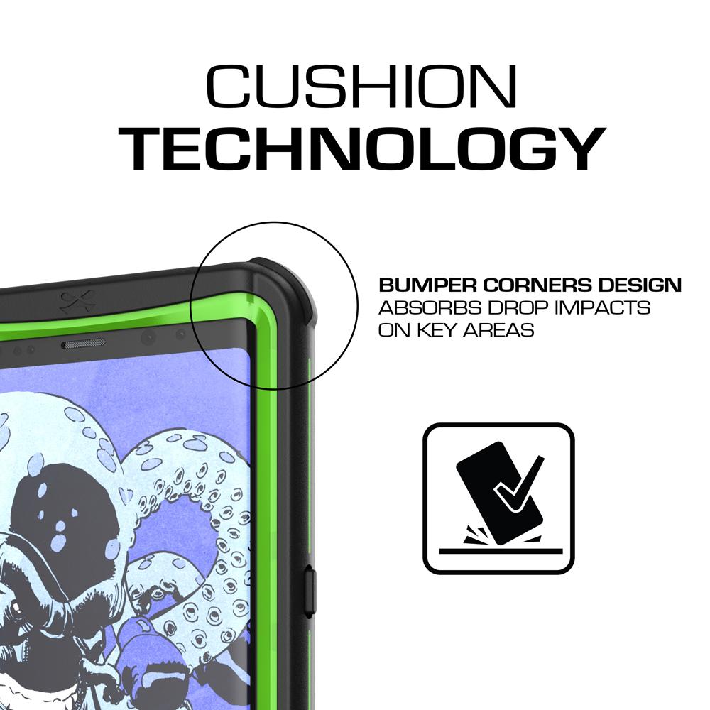Galaxy Note 8, Ghostek Nautical Series for Galaxy Note 8 Rugged Waterproof Case | GREEN
