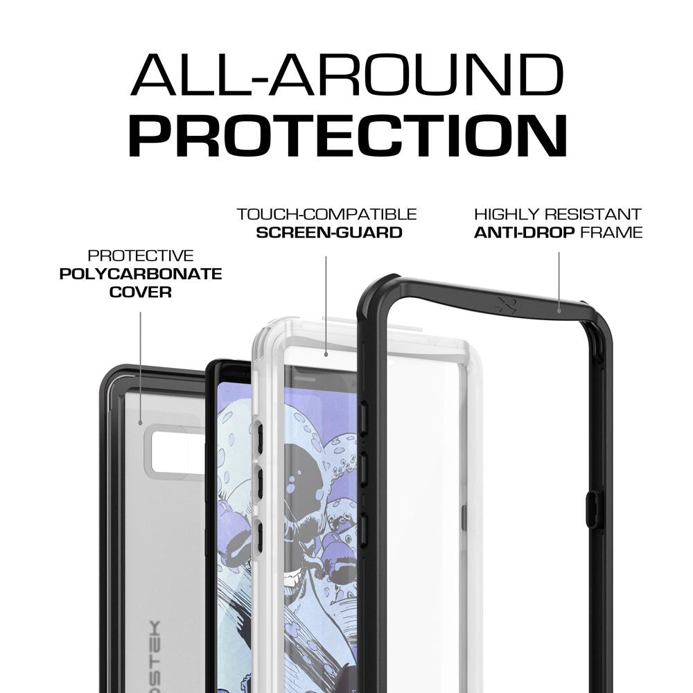 Galaxy Note 8, Ghostek Nautical Series for Galaxy Note 8 Rugged Waterproof Case | WHITE