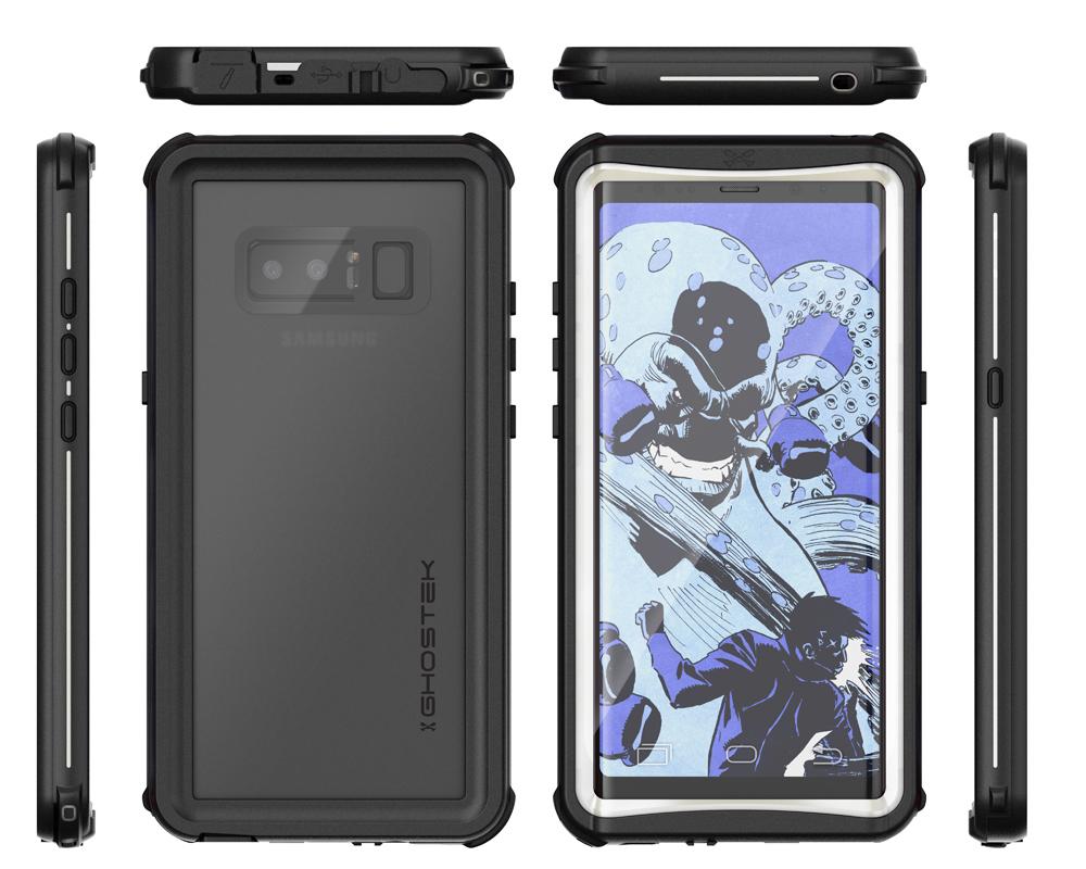 Galaxy Note 8 Case, Ghostek Nautical Slim Shockproof Waterproof Armor Cover | White