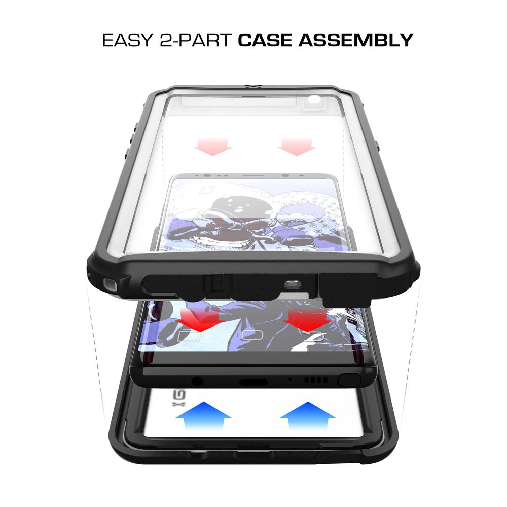 Galaxy Note 8 Case, Ghostek Nautical Slim Shockproof Waterproof Armor Cover | White