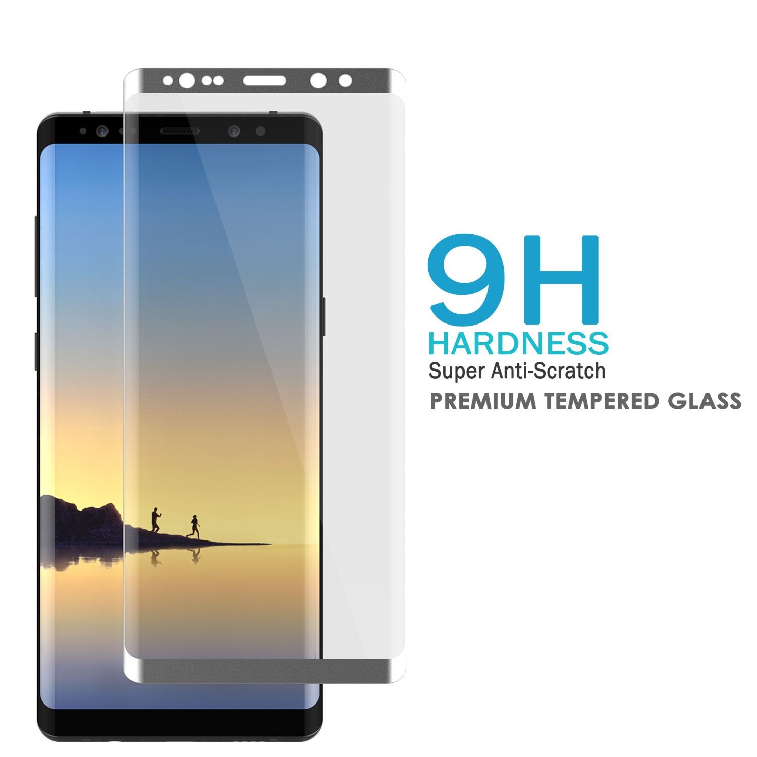 Galaxy Note 8 Silver Punkcase Glass SHIELD Tempered Glass Screen Protector 0.33mm Thick 9H Glass