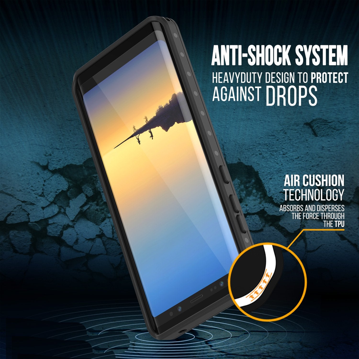 Galaxy Note 8 Waterproof Case Punkсase StudStar Clear