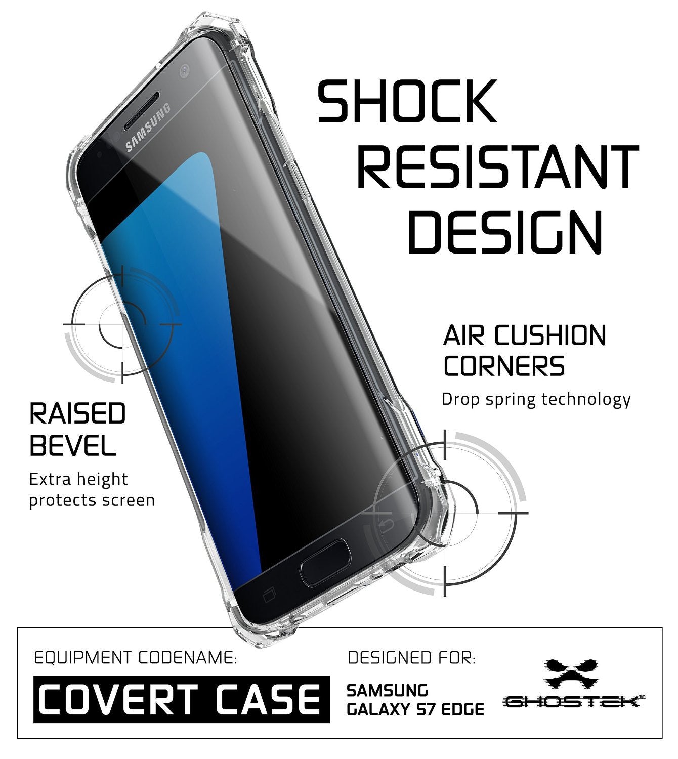 GHOSTEK - Covert Series Premium Impact Case for Samsung S7 Edge | Clear