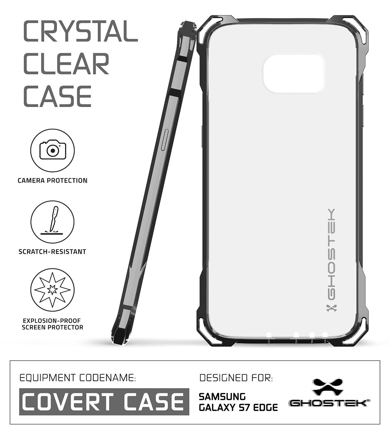 GHOSTEK - Covert Series Premium Impact Case for Samsung S7 Edge | Space Grey