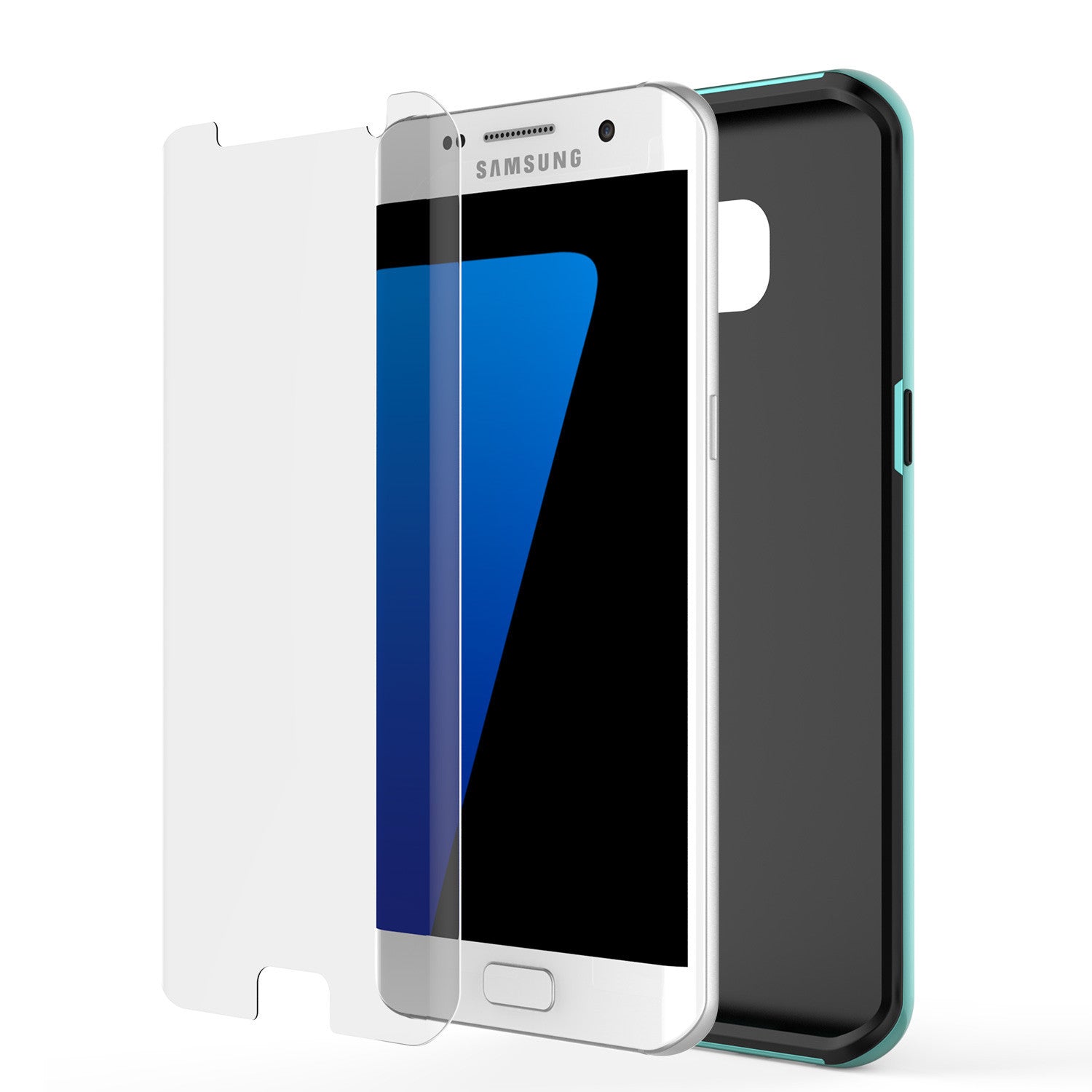 Galaxy S7 Edge Case, Punkcase Stealth Teal Series Hybrid 3-Piece Shockproof Dual Layer Cover