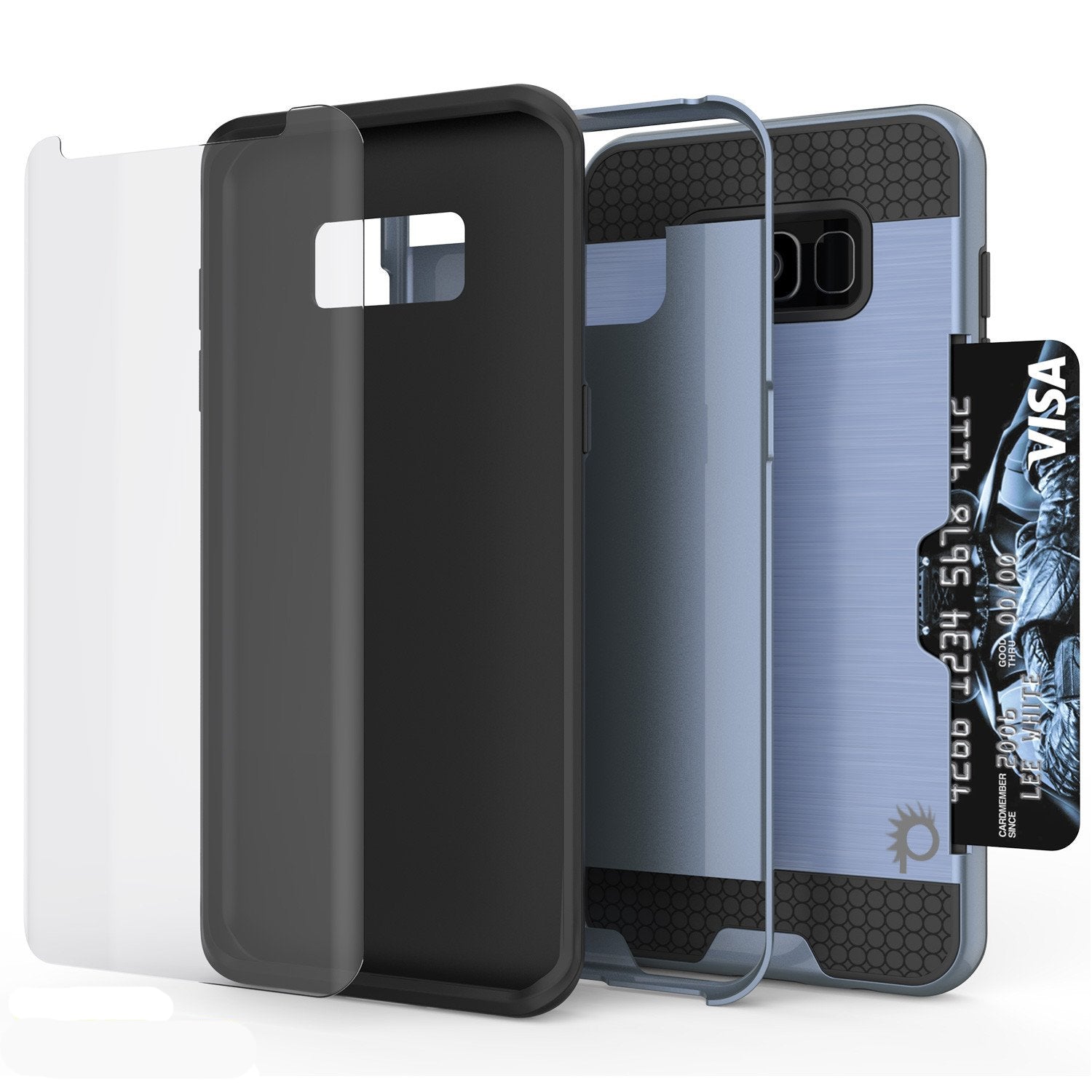Galaxy S8 Plus Case PunkCase SLOT Navy Series Slim Armor Soft Cover Case