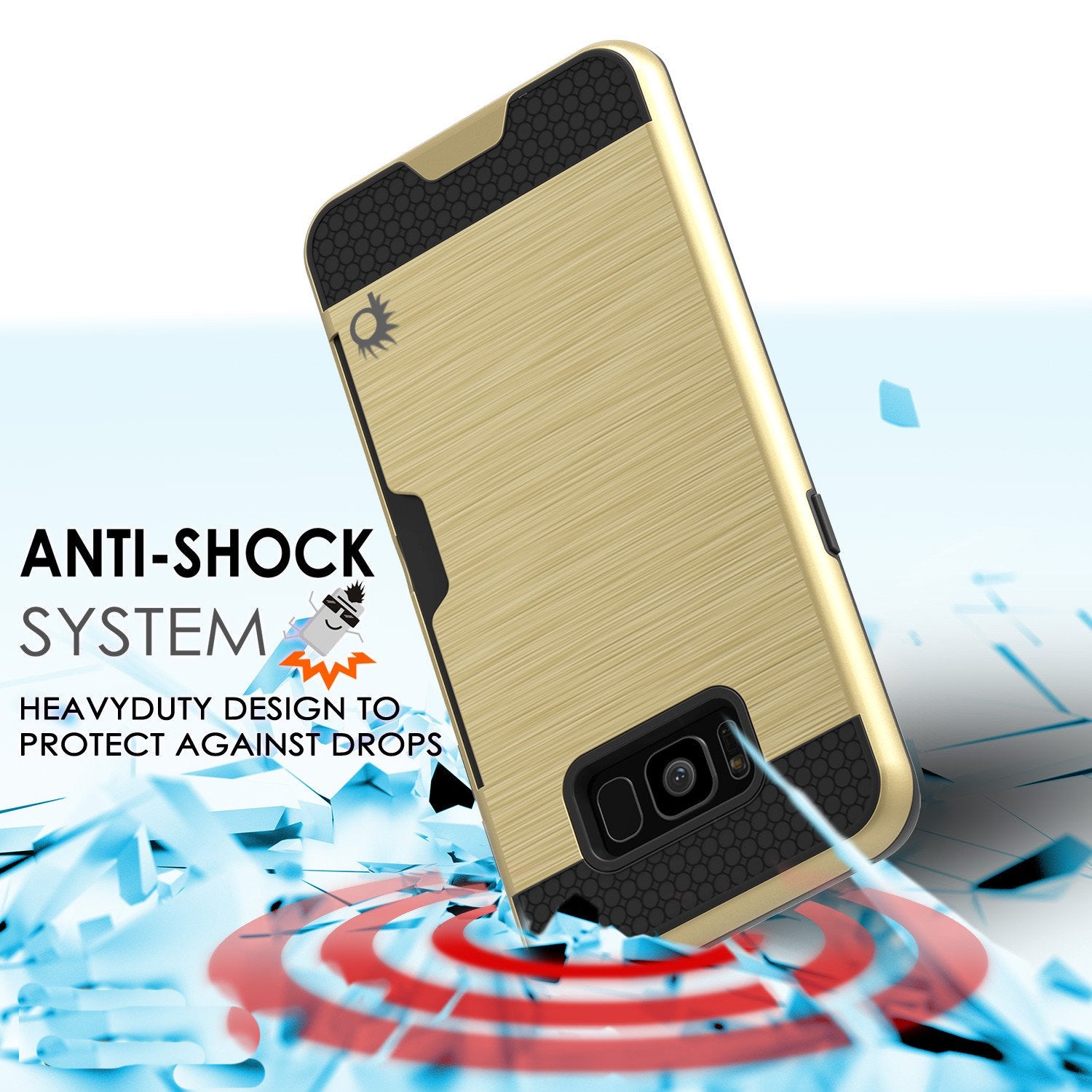 Galaxy S8 Plus Case PunkCase SLOT Gold Series Slim Armor Soft Cover Case