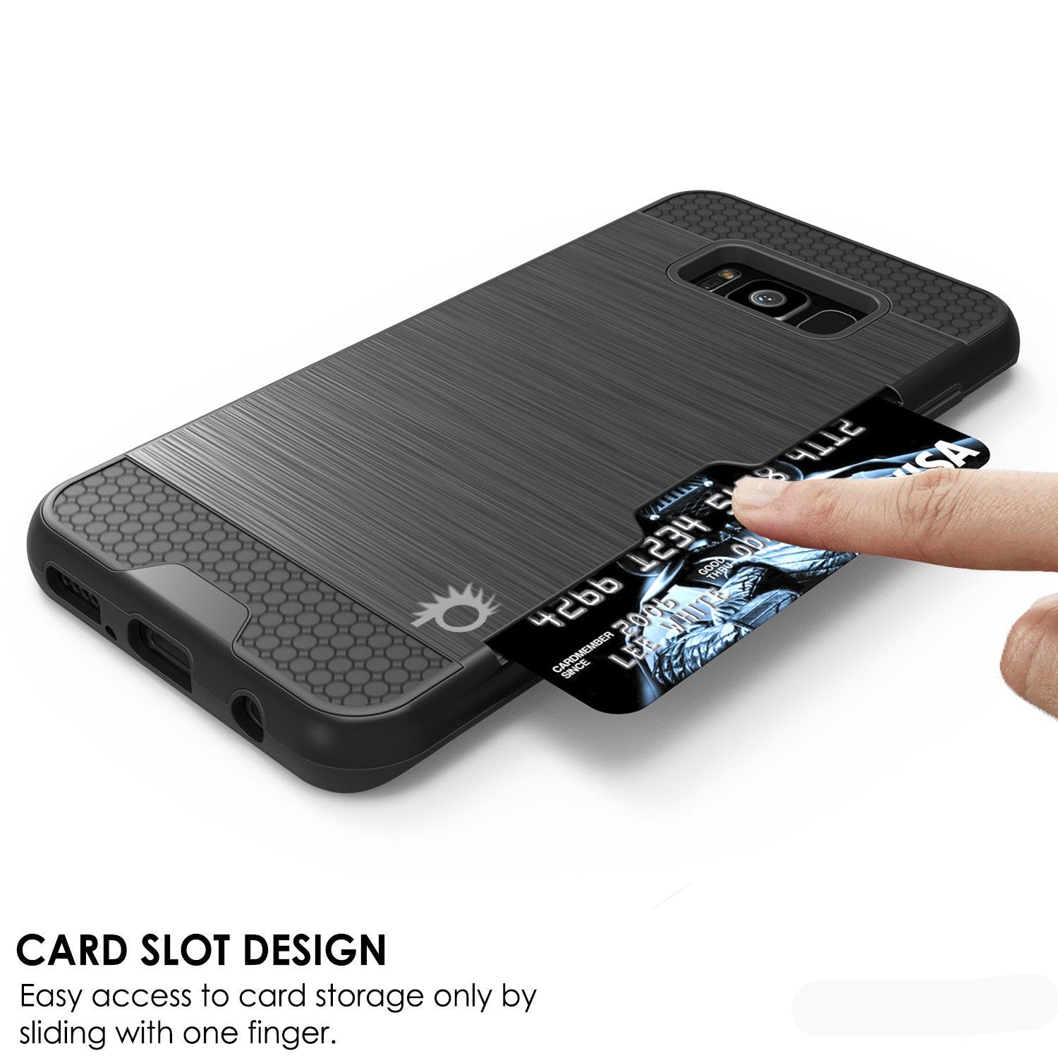Galaxy S8 Case PunkCase SLOT Black Series Slim Armor Soft Cover Case
