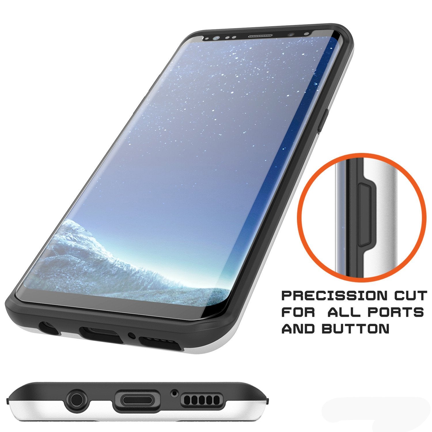 Galaxy S8 Plus Case PunkCase SLOT White Series Slim Armor Soft Cover Case
