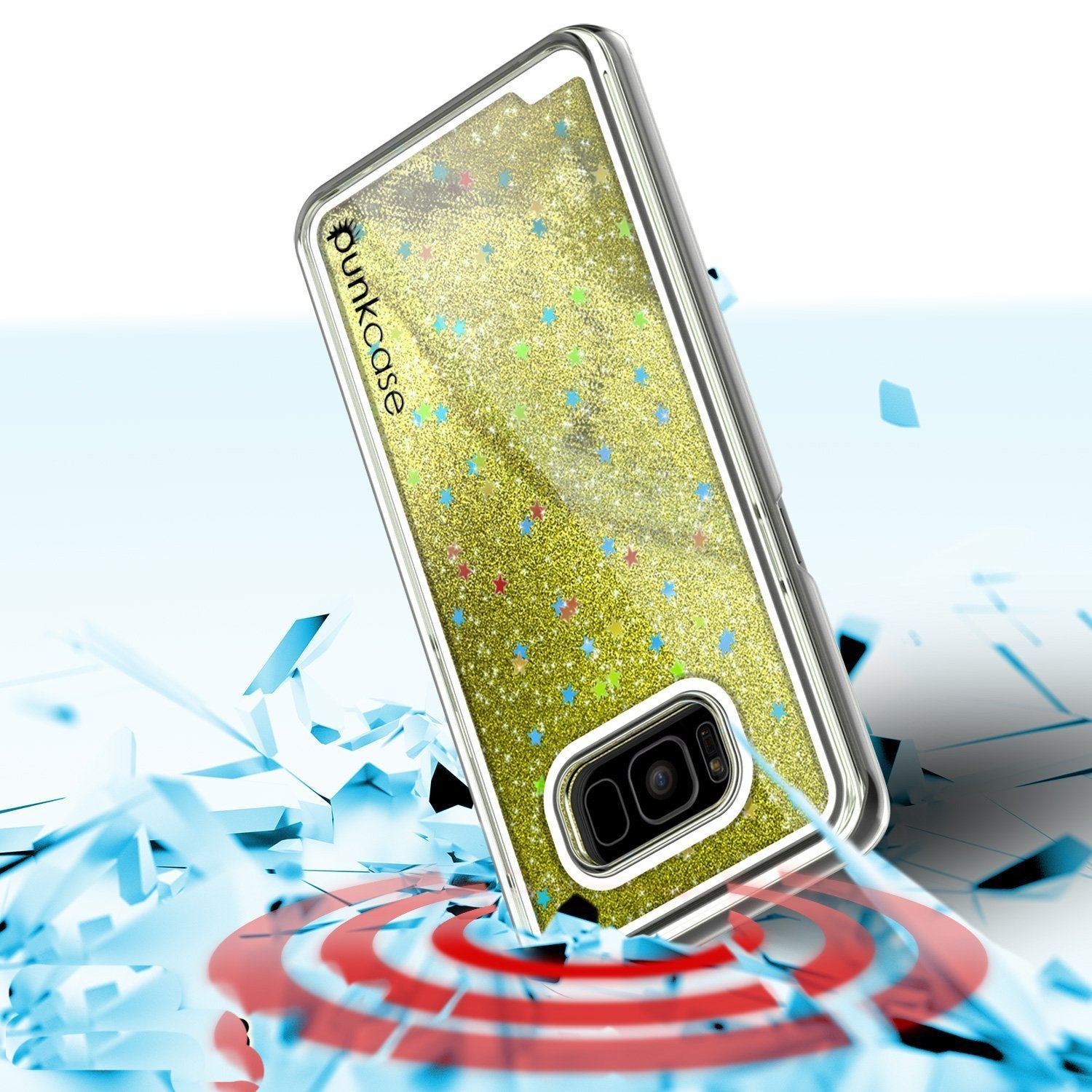S8 Plus Case, Punkcase Liquid Gold Series Protective Dual Layer Floating Glitter Cover