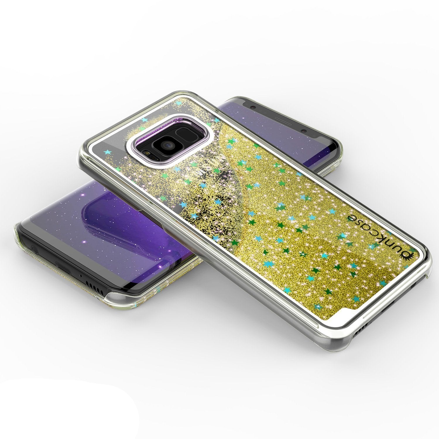 S8 Plus Case, Punkcase Liquid Gold Series Protective Dual Layer Floating Glitter Cover