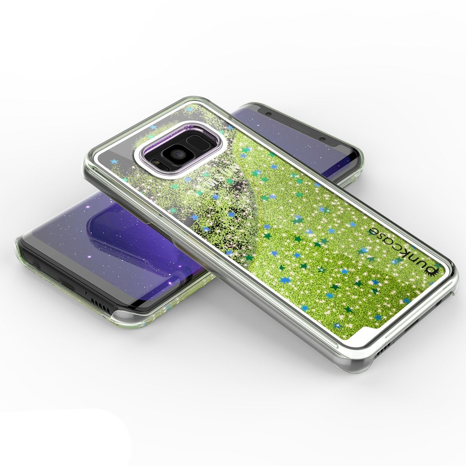S8 Plus Case, Punkcase Liquid Light Green Series Protective Dual Layer Floating Glitter Cover